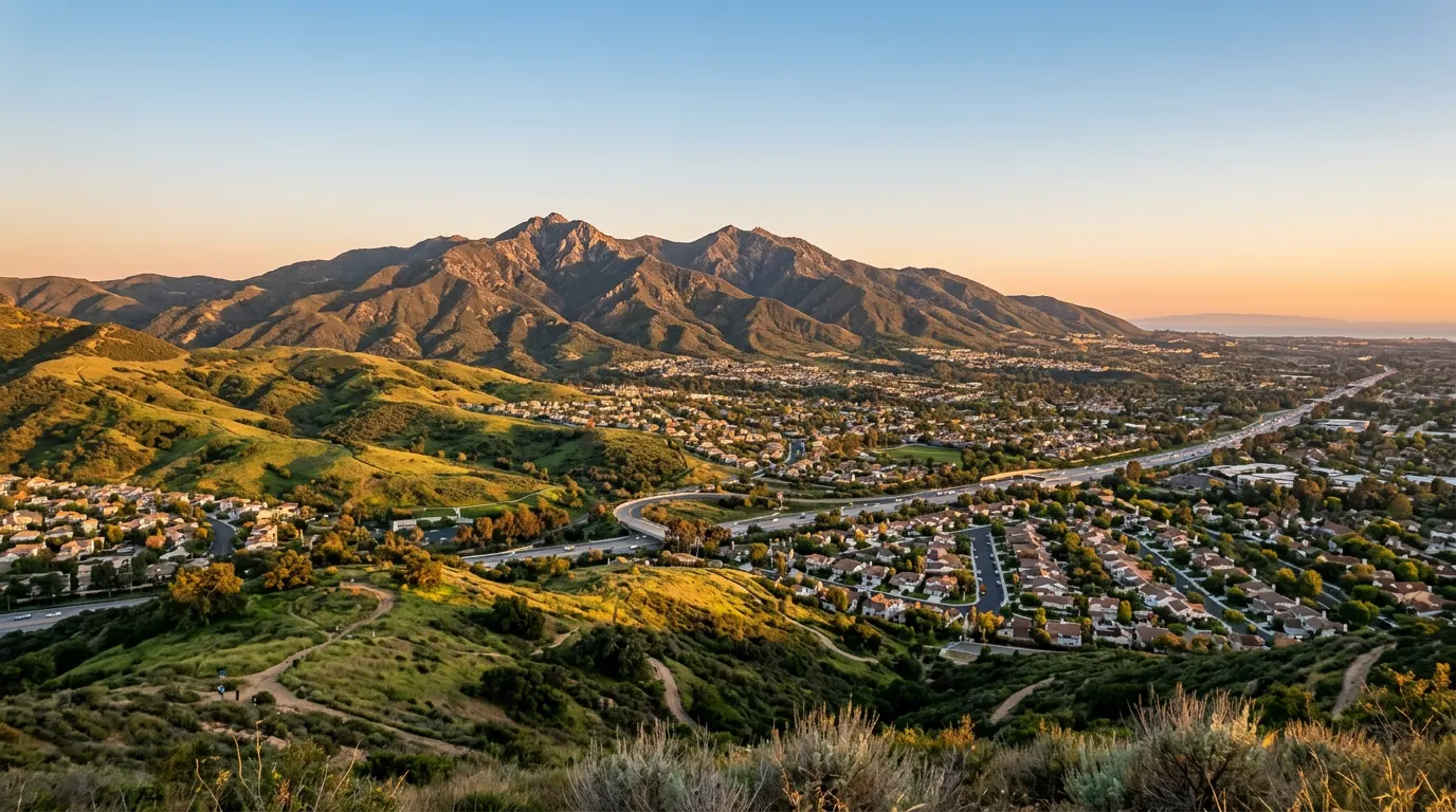 Saddleback foothills above Lake Forest and Foothill Ranch in South Orange County