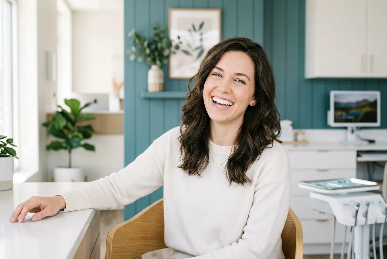 Professional in-office teeth whitening results at a Lake Forest dental spa